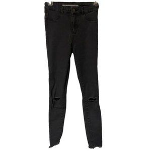 Zara Trafuluc Jeans Womens Size 24 in Waist Distressed Knee Gray Black